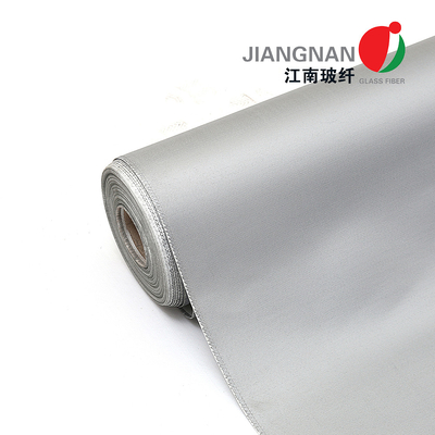 Grey Color 0.4mm Silicone Fiberglass Fireproofing Fabrics Used In Smoke Curtaines